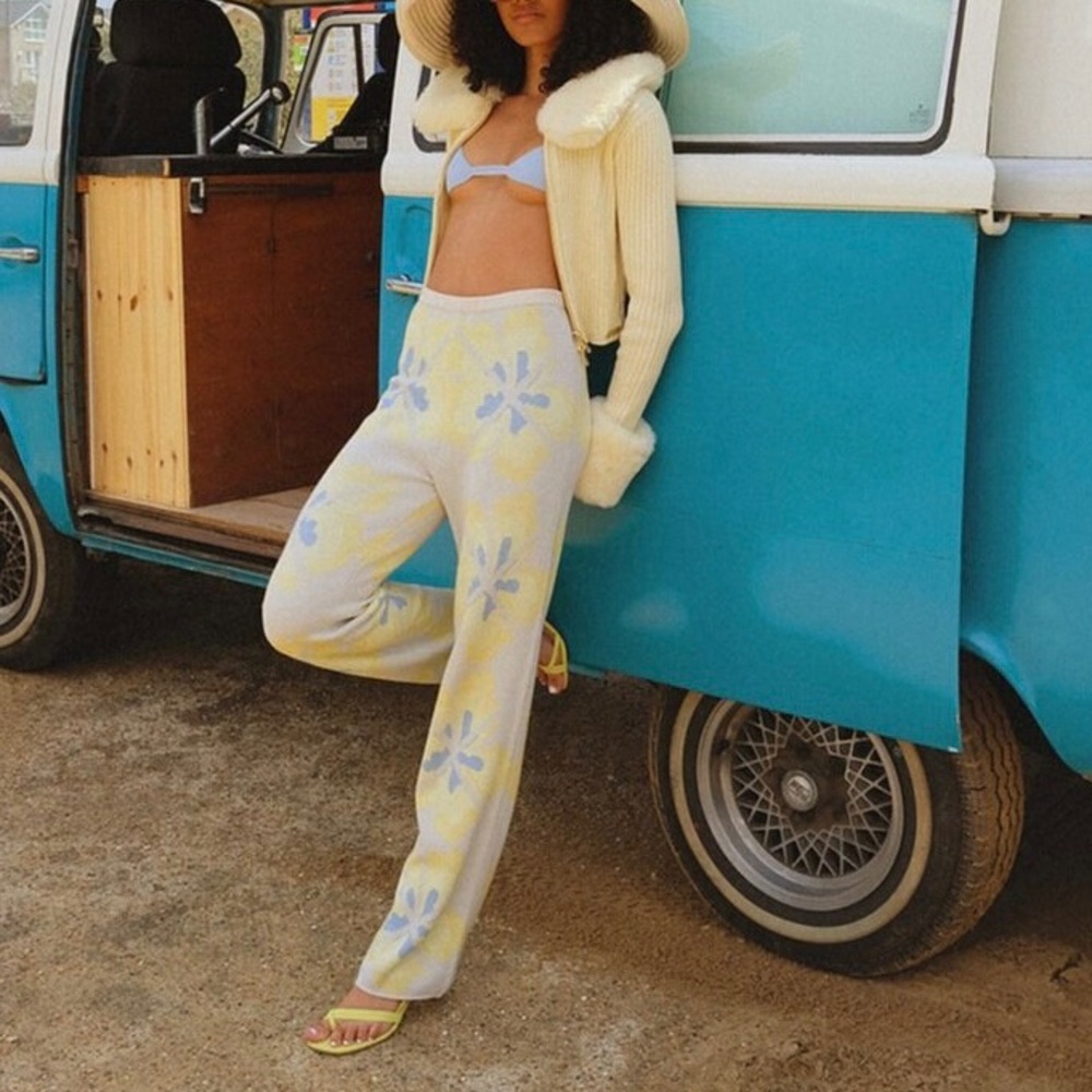 House of sunny hibiscus knit pants